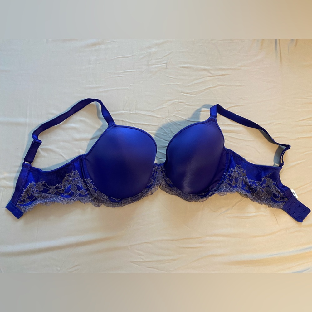 Royal Blue Lace Side 34DD Bra